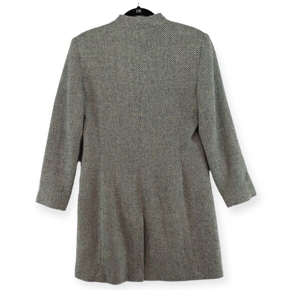 LARRY LEVINE Women's Size 10 Tweed Coat Knee Length 2 button Black Gray White - Picture 3 of 15